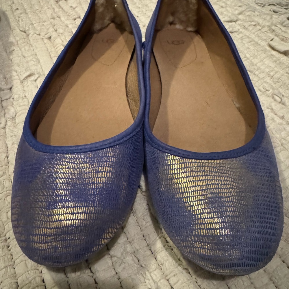Blue Metallic Ugg Women's Flats
